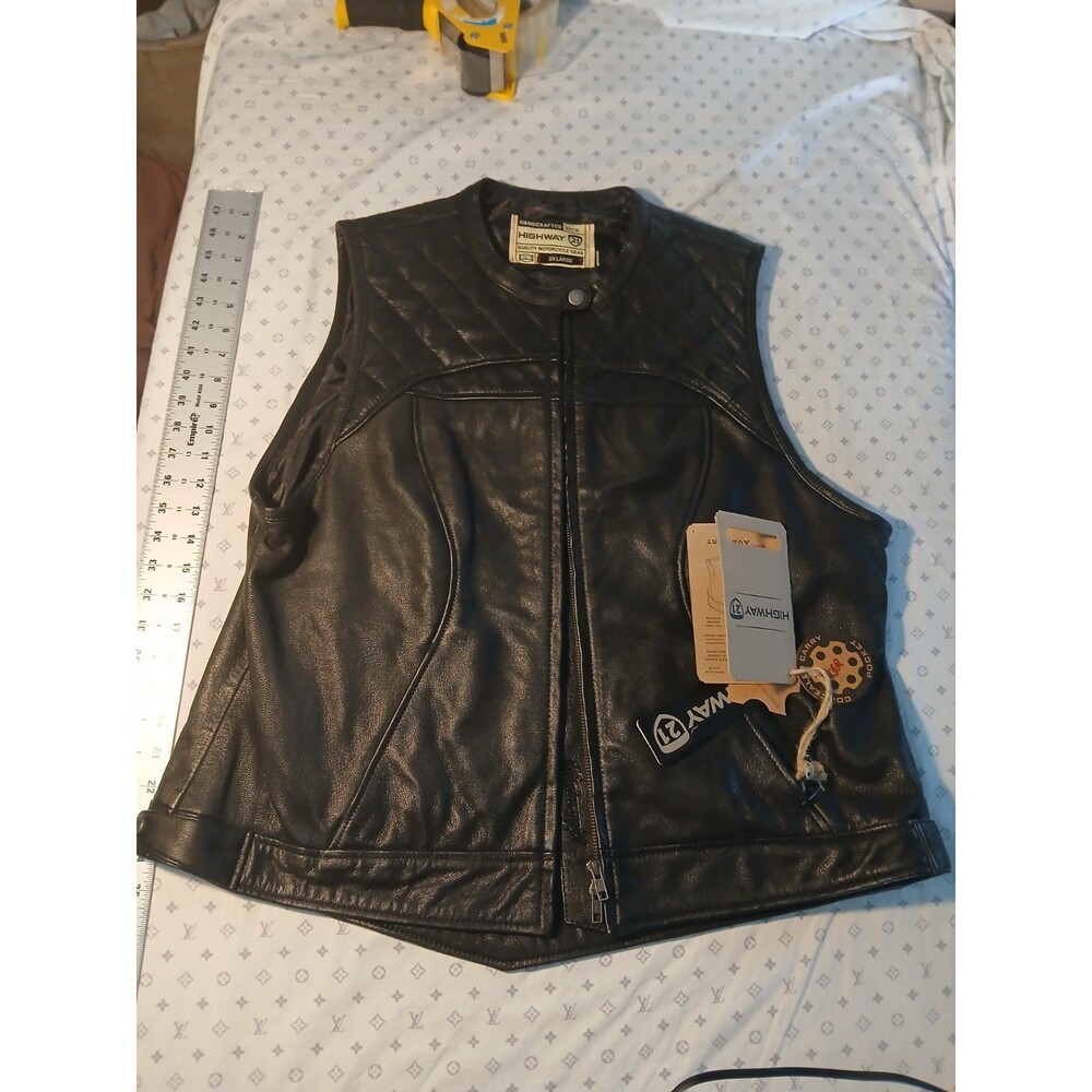 Highway 21 Ava Leather Vest NWT Motorcycle Street Bike Concealed Carry Pocket 3X